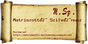 Matriszottó Szilvánusz névjegykártya